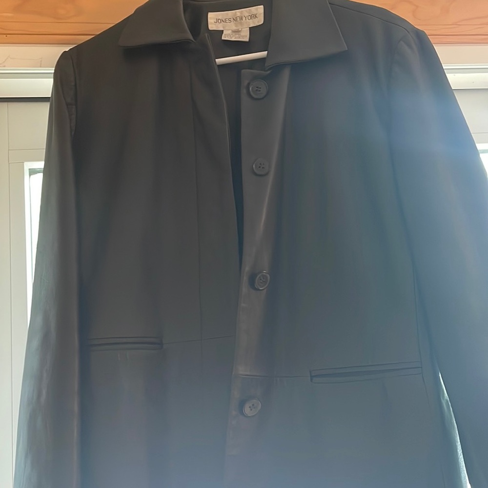 Jones New York Black Leather Jacket